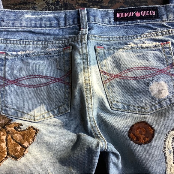 Custom Embroidered Denim Jeans By Boudoir Queen - Picture 4 of 5